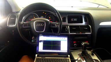 Audi Q7 Tiptronic výmena oleja v prevodovke s preplachom